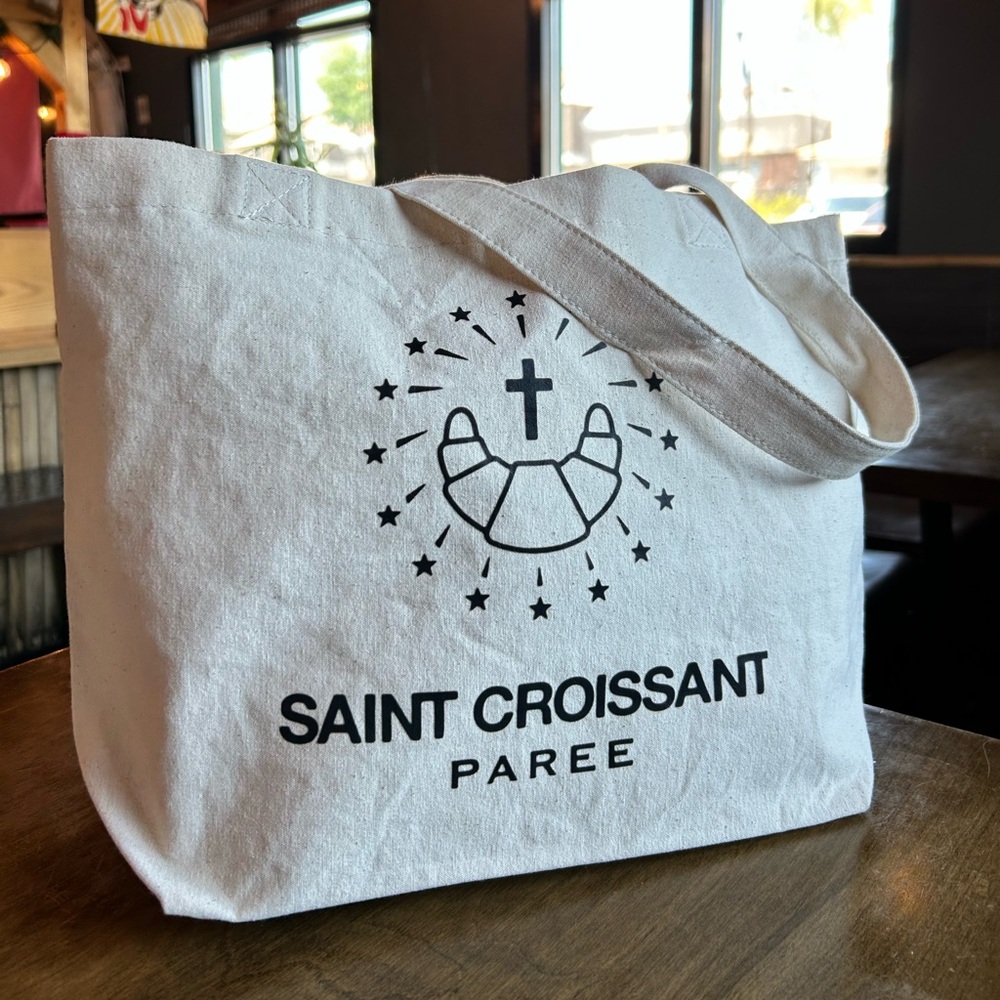 Saint Croissant Canvas Tote Bag